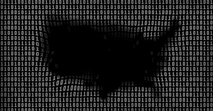 A conceptual image featuring a dark silhouette of the United States map overlaid on a background of binary code (zeros and ones). The map appears as a void within the digital data stream.